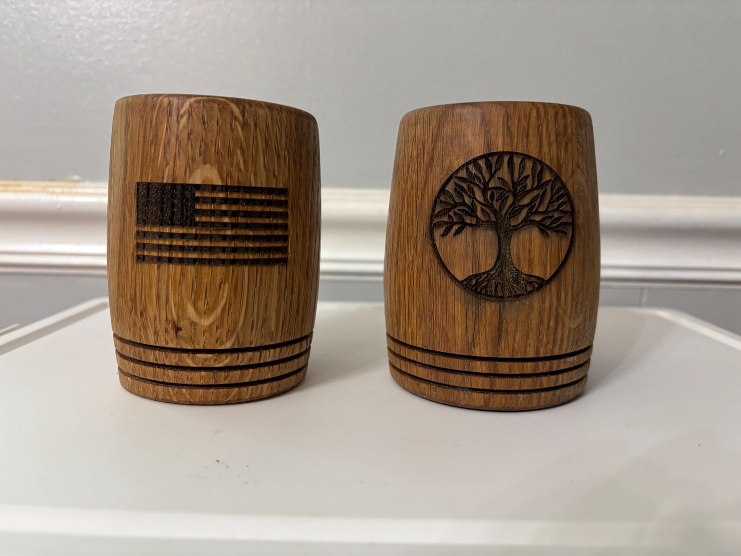 Customizable Handmade White Oak Whiskey Cup: Charred Interior