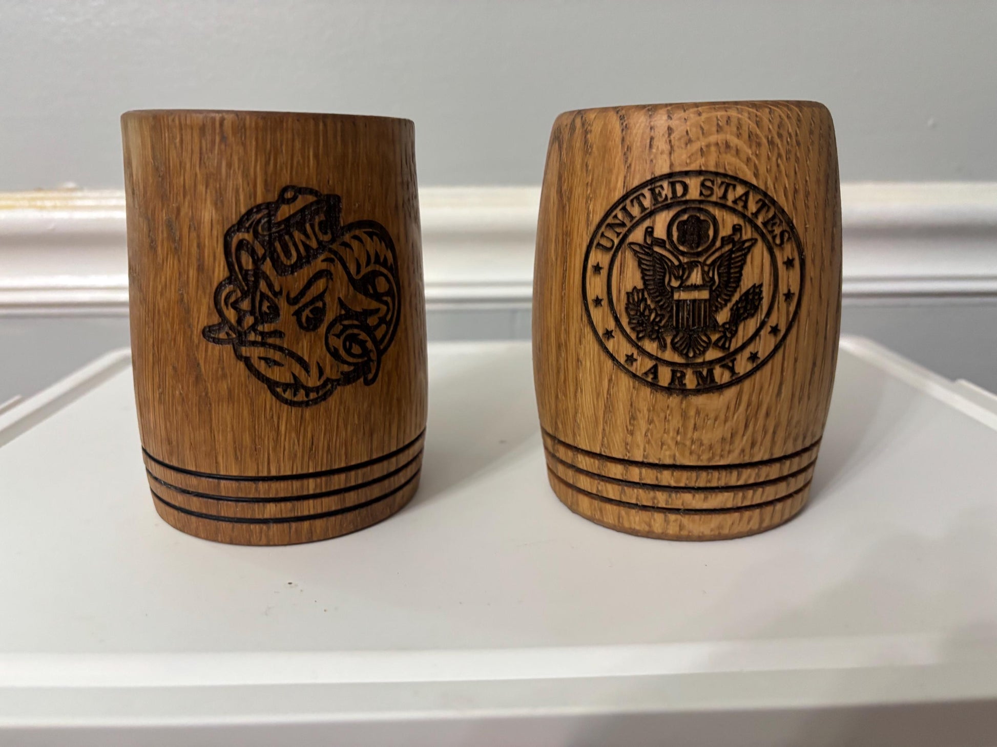 Customizable Handmade White Oak Whiskey Cup: Charred Interior