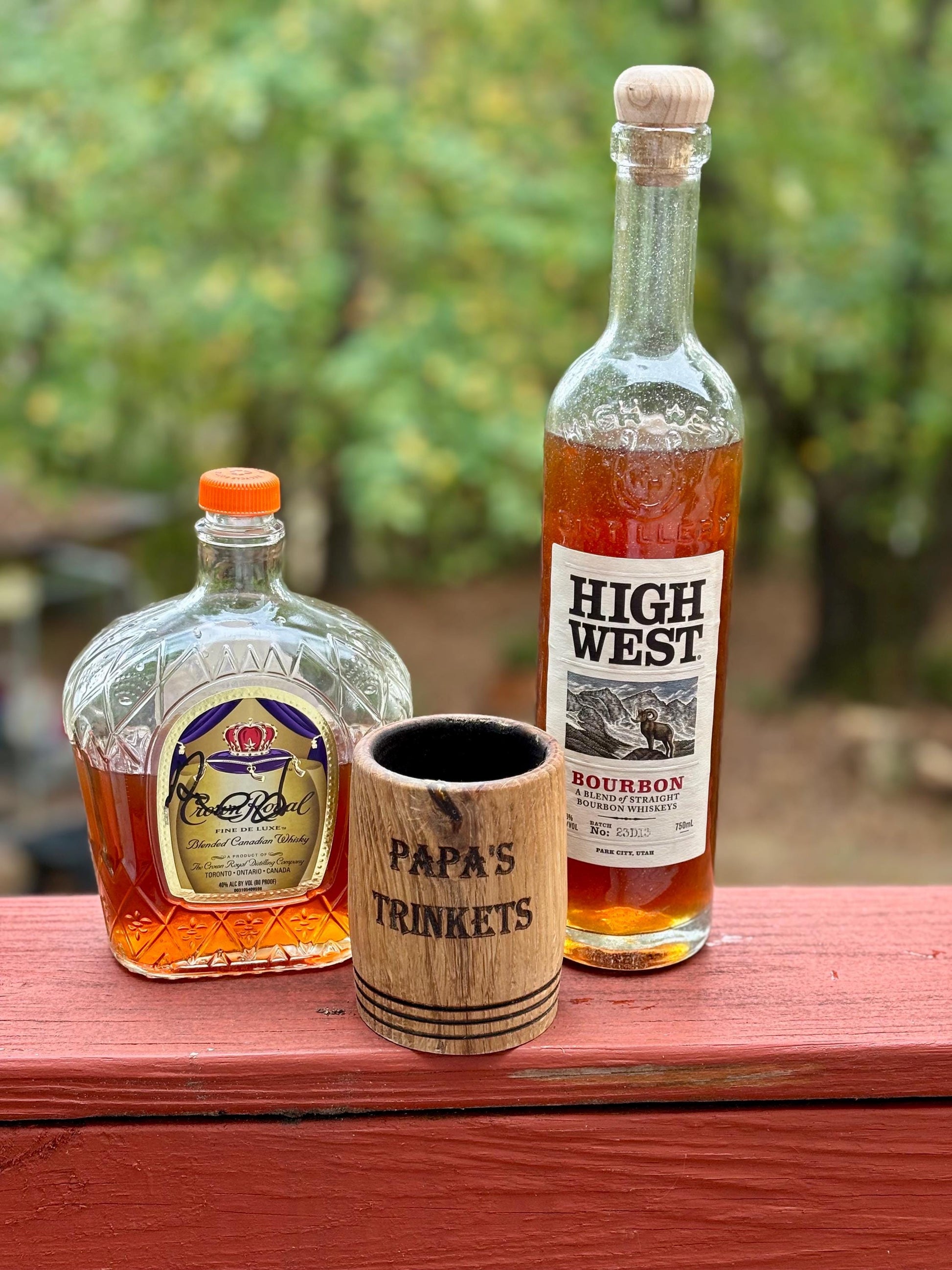 Customizable Handmade White Oak Whiskey Cup: Charred Interior