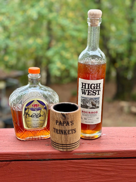 Customizable Handmade White Oak Whiskey Cup: Charred Interior