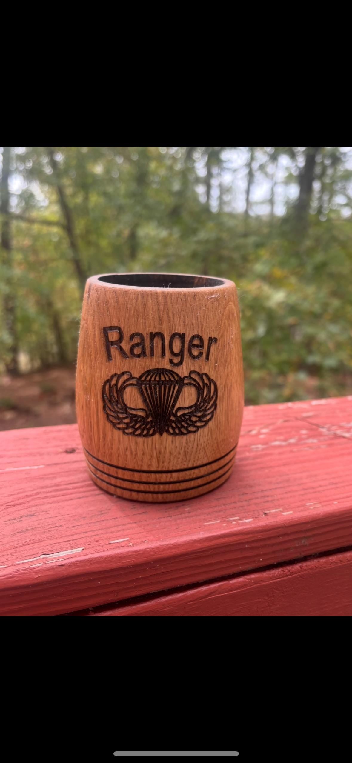 Customizable Handmade White Oak Whiskey Cup: Charred Interior