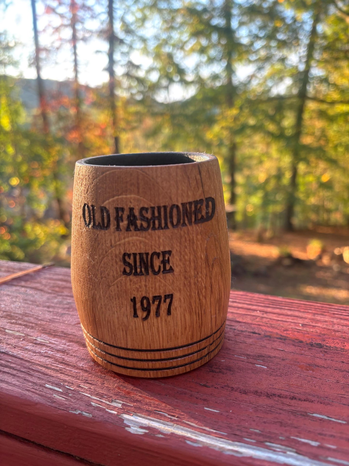 Customizable Handmade White Oak Whiskey Cup: Charred Interior