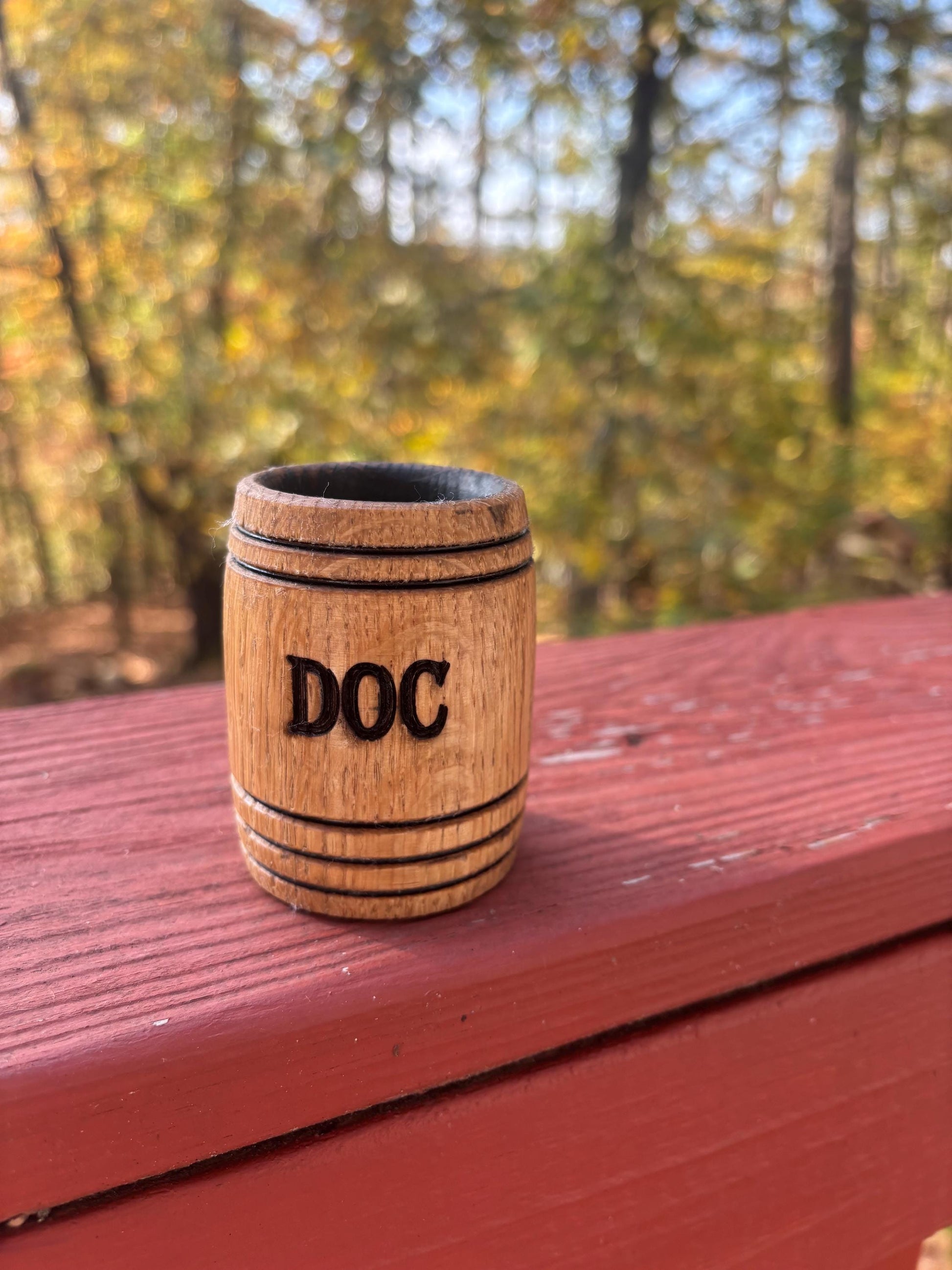 Brand New Item!! Handmade White Oak Charred Whiskey Shot Glasses.