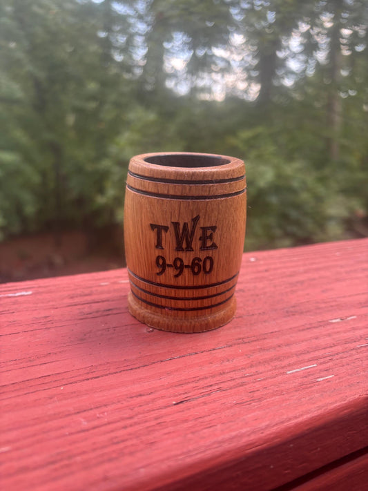Brand New Item!! Handmade White Oak Charred Whiskey Shot Glasses.