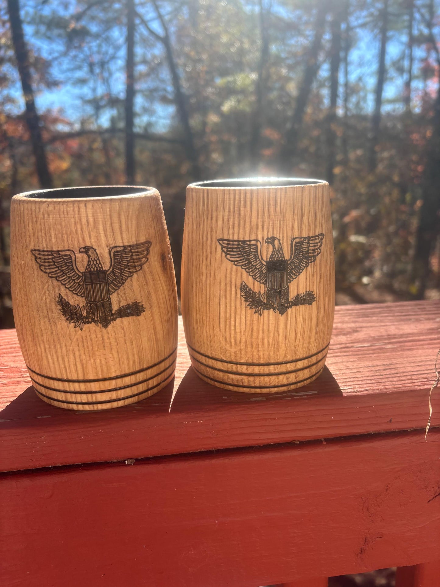 Customizable Handmade White Oak Whiskey Cup: Charred Interior