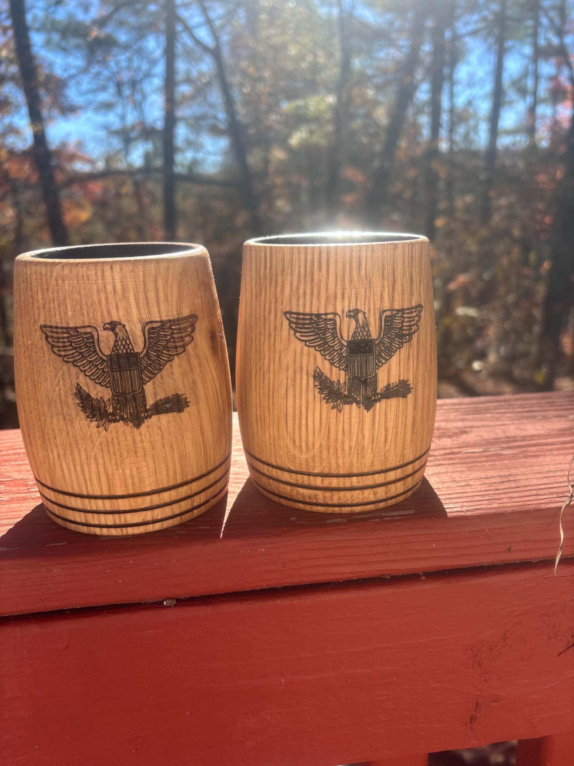 Customizable Handmade White Oak Whiskey Cup: Charred Interior