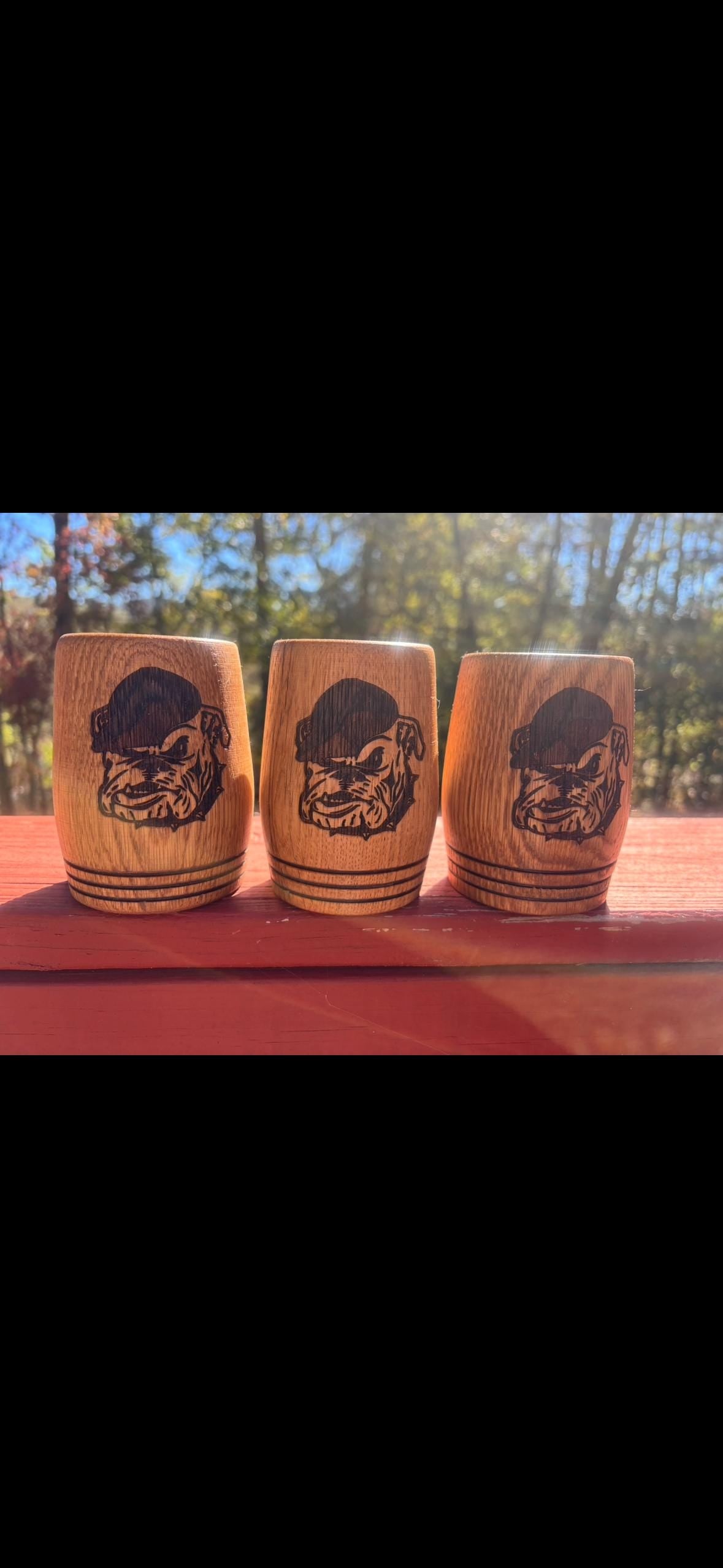 Customizable Handmade White Oak Whiskey Cup: Charred Interior