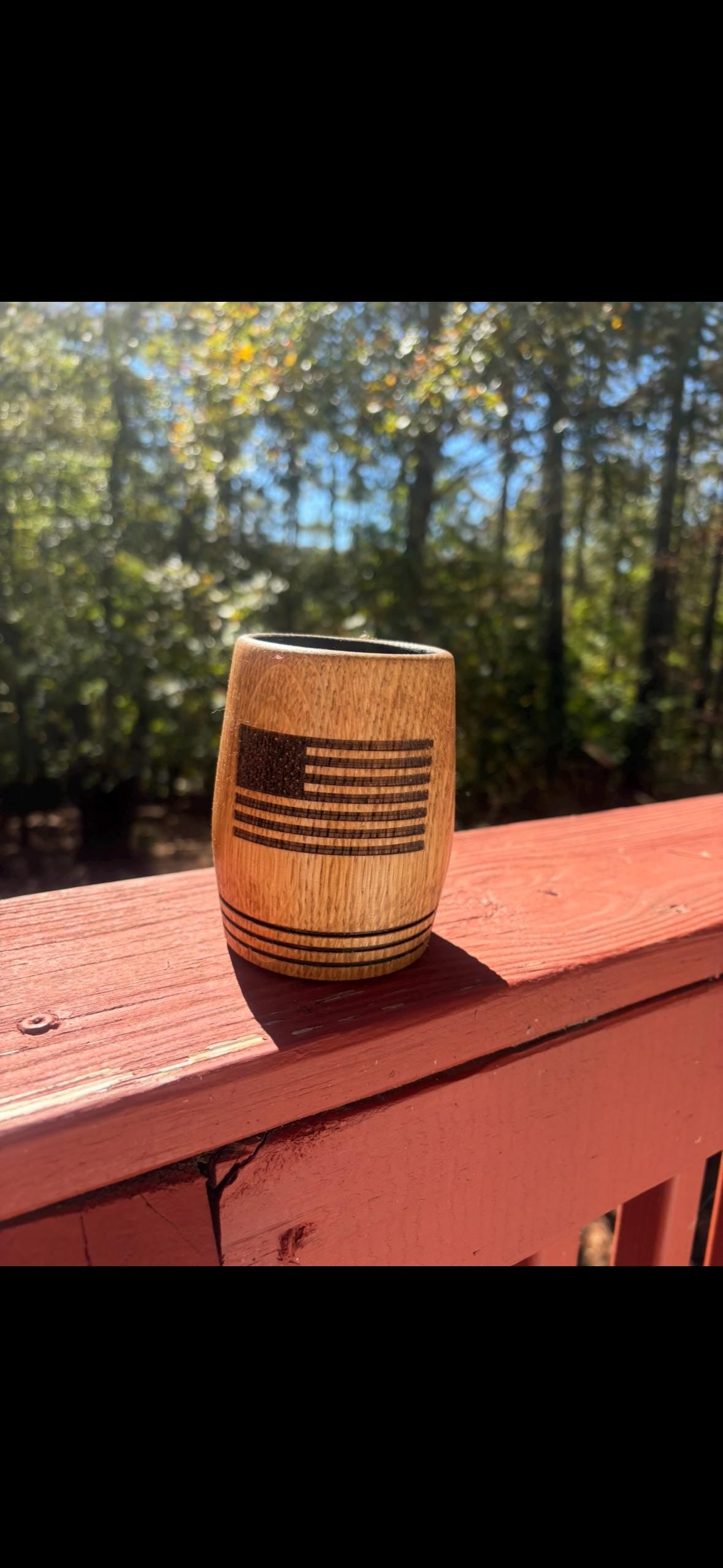 Customizable Handmade White Oak Whiskey Cup: Charred Interior