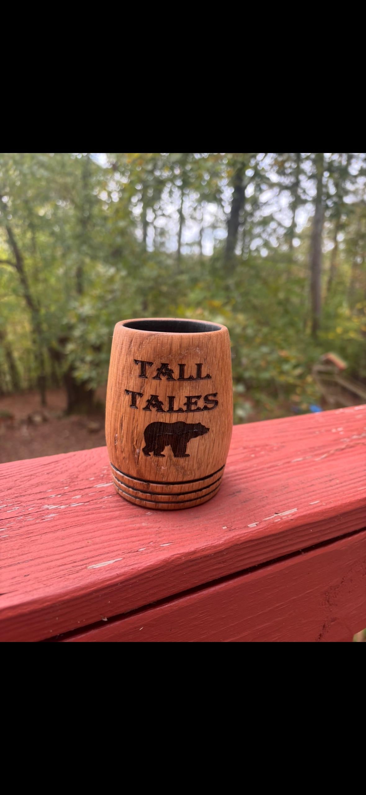 Customizable Handmade White Oak Whiskey Cup: Charred Interior