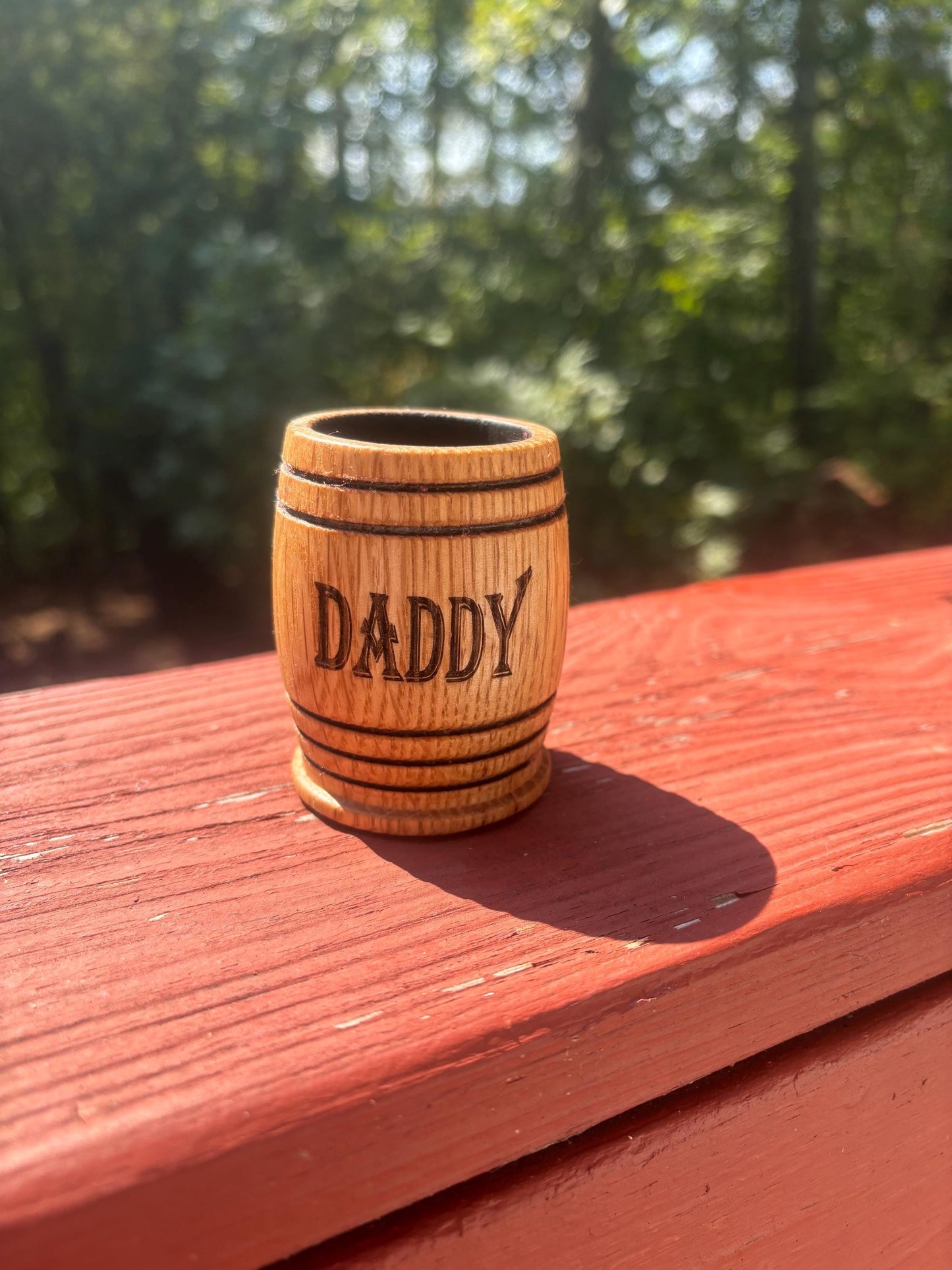 Brand New Item!! Handmade White Oak Charred Whiskey Shot Glasses.
